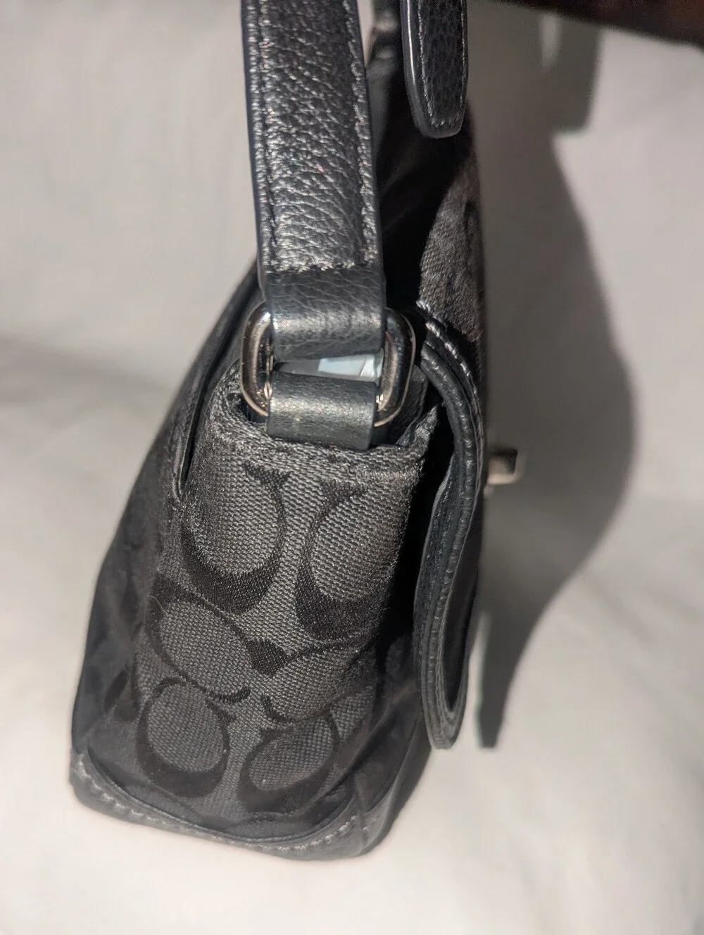 Coach Park Black Signature Canvas Turn-Lock Crossbody